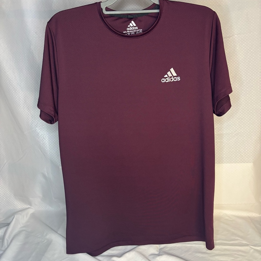 Adidas Men's Burgundy Short Sleeve Tee